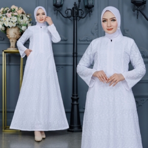 BiyaiMuslim Supplier Gamis Putih Wanita Umroh Haji Mewah Elegan Di Purwokerto